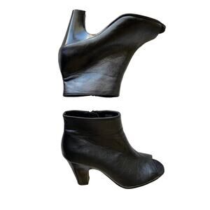 Aerosoles Leather Booties Open Toe Heels Boots Women's 8M